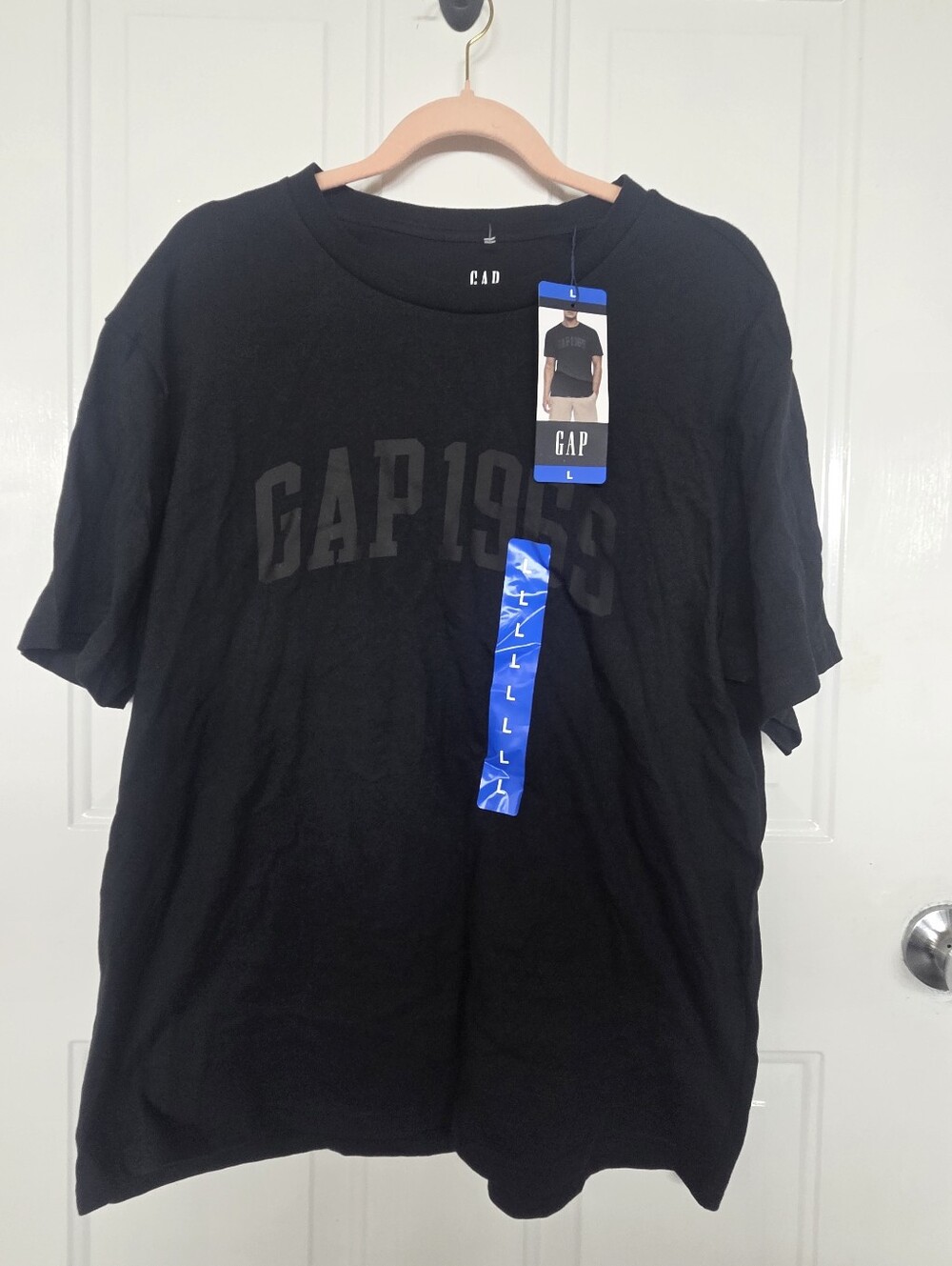 GAP Mens Black Short Sleeve Logo Tee nwt Large